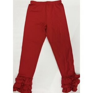 Kellys Kids Girls 10 Ruffle‎ PantsCotton/Spandex Red